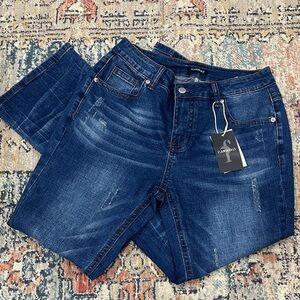 FLAMINGALS Dark Blue Straight Leg Jeans